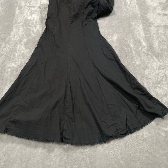 Jarbo Pants 34 US 4 Black Bell Bottom Flared Luxury Statement Boho Pima Cotton - Picture 6 of 13